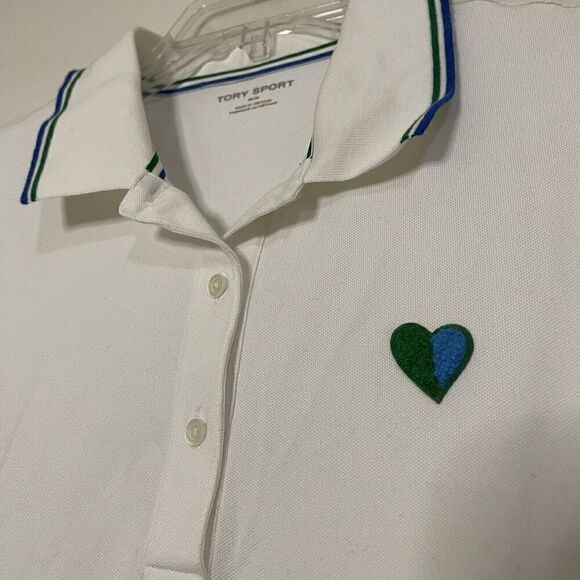 Tory Burch Sport white cotton sleeveless polo size medium - Picture 5 of 6